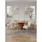 Manhattan Comfort 7-Piece Hathaway 59.05 Round Dining Set in Natural with 6 Flor Dining Chairs in Grey 6-DT05DC088AR-NAGD - alternate 1